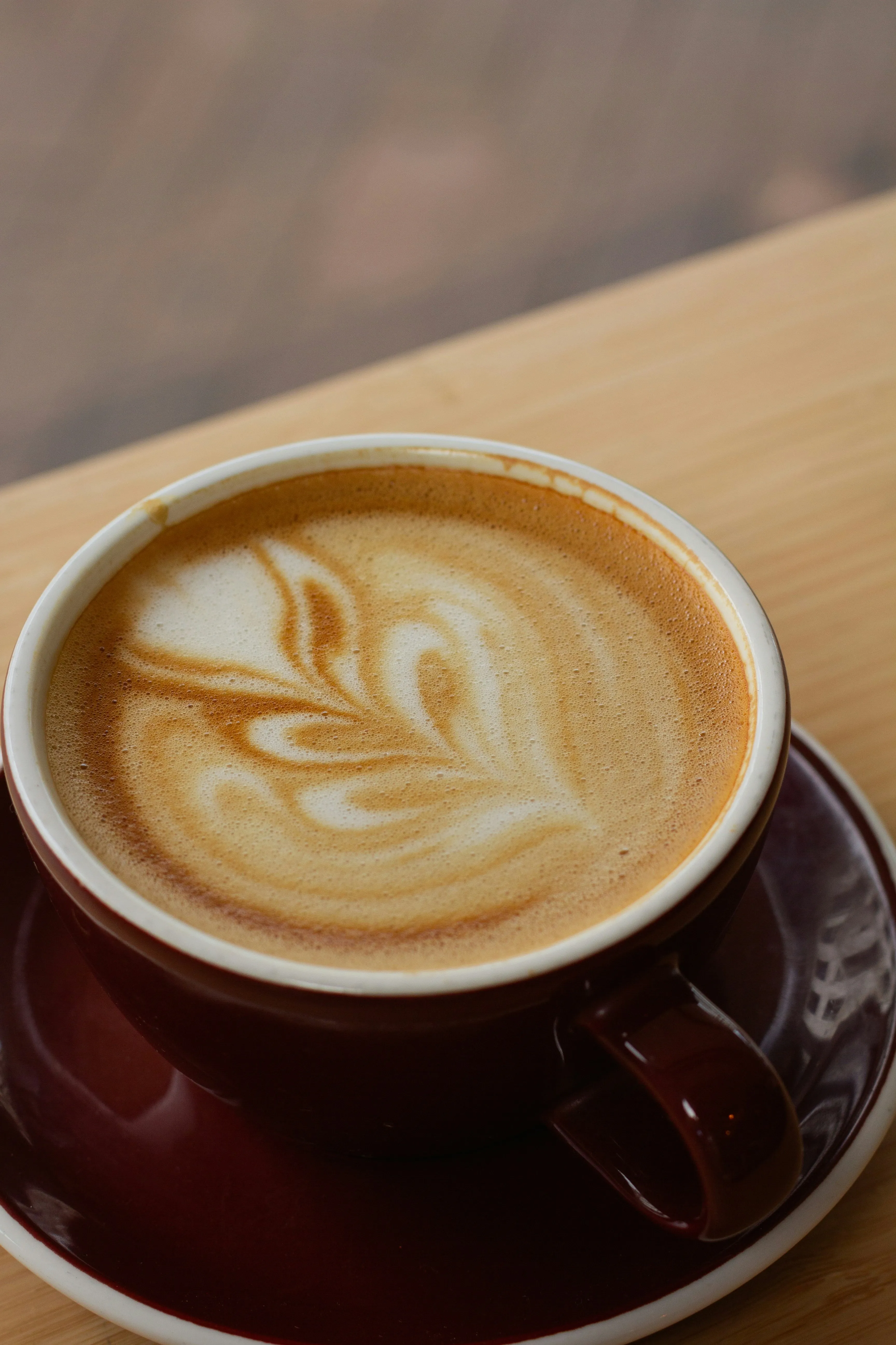 ラテアートのカフェラテ